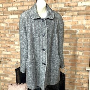 VINTAGE 80’s Herringbone Wool Blend Coat Fully Lined Women’s Size 14P